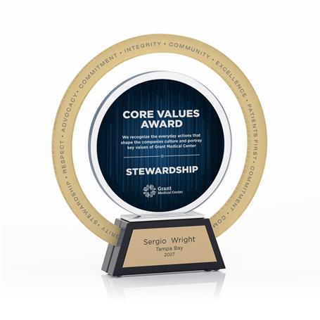 CD1250 - Brushed Metal Design Metallic Imprint Ring Award