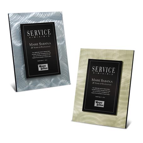 CD434* - Architectural Swirl Metal Face Wall Plaque, Gold or Silver