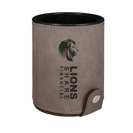 CM370GR - Leatherette Dice Cup Set, Gray