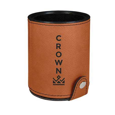 CM370RW - Leatherette Dice Cup Set, Rawhide