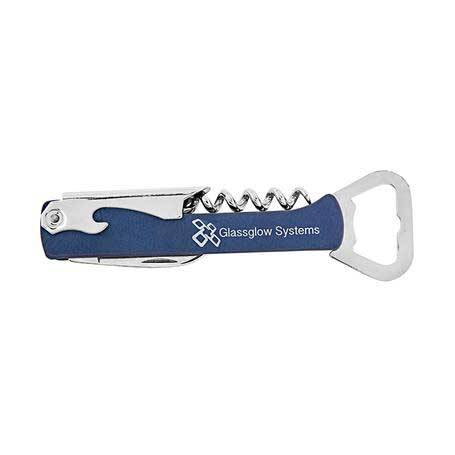 CM376BV - Bottle Opener & Wine Corkscrew, Blue