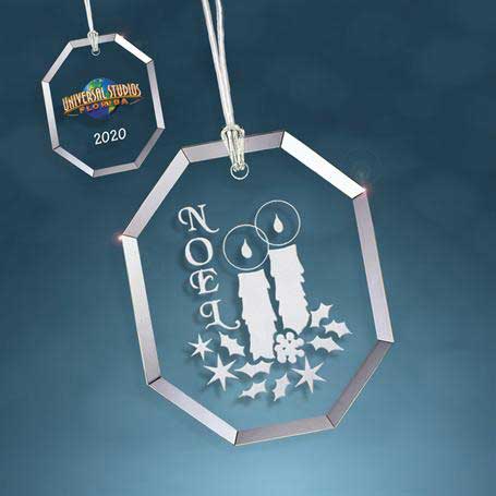 CM458B - Crystal Beveled Octagon Christmas Ornament