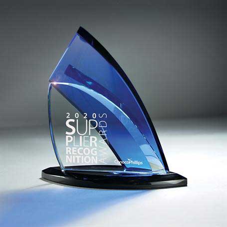 GI644 - Clear and Blue Glass on Black base