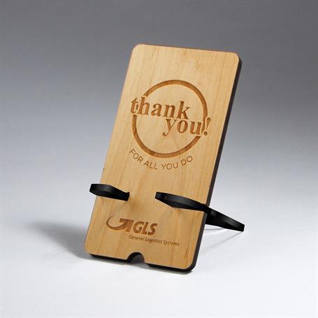 PH13E - Rectangle Alder Wood Phone Holder