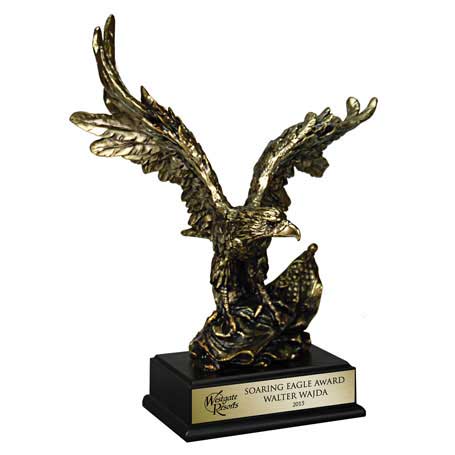 CBE109B - Gold Antique Finish Resin Cast Eagle - Medium