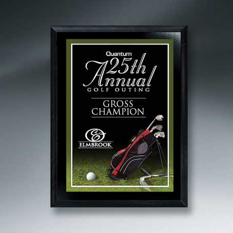 CM265A - Ebony Finish Golf Plaque - Small, Black