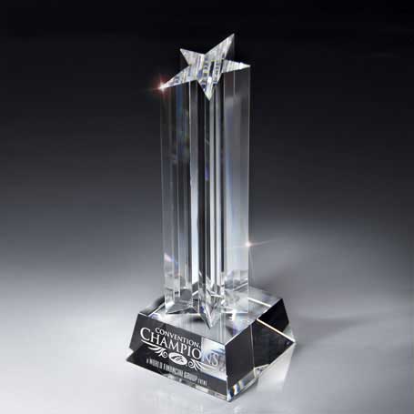 GI09 - Optic Crystal Rising Star on Glass Base