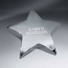 Silver Tone Star Paperweight (FREE Setup - Text only)