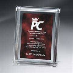 Diamond Carved Rectangle Plaque, Red