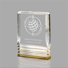 Triple Cut Lucite Rectangle, Gold