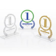 Laurel Wreath Anniversary Acrylic Award on Clear Base