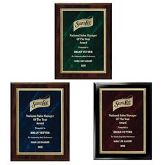 Marble Florentine Plate on Ebony Board or Walnut Finished Board