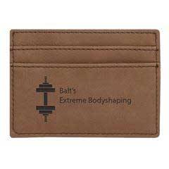 Leatherette Money Clip/Card Holder, Dark Brown