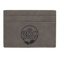 Leatherette Money Clip/Card Holder, Grey