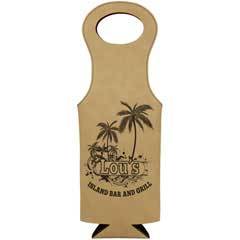 Leatherette Wine Bag, Light Brown