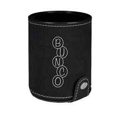 Leatherette Dice Cup Set, Black