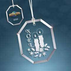 Crystal Beveled Octagon Christmas Ornament