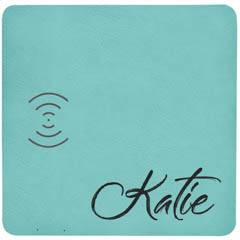 Leatherette Wireless Phone Charging Mat with USB Cord, Teal