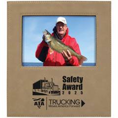 Leatherette Frame  Holds 5 x 7, Light Brown