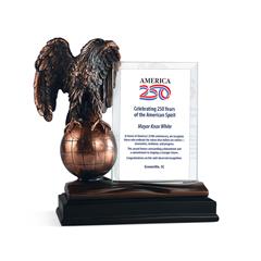 Eagle on World with Glass, Bronze