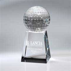 Optic Crystal Golf Ball on Tall Base Unattached