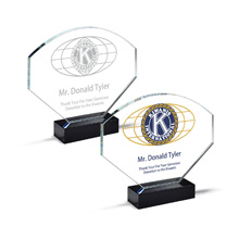 Arch  Shaped Glass on Black Glass Base Award