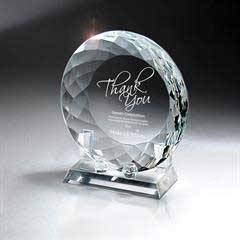 Round Crystal Plate with Crystal Stand
