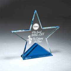 Clear Star with Blue Triangle Base, Small