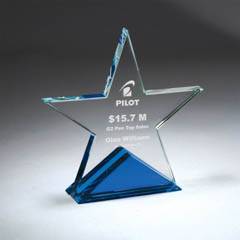 Clear Star with Blue Triangle Base, Large