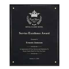 Classic Leatherette on Black Plaque - Medium