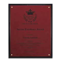 Classic Leatherette on Black Plaque - Medium, Rose Red