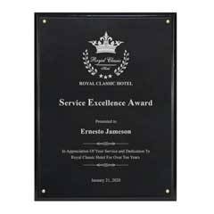 Classic Leatherette on Black Plaque - Large, Black