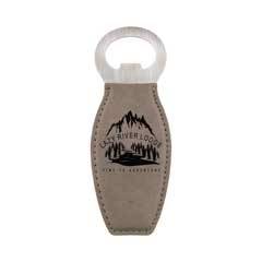 Leatherette Bottle Opener, Gray