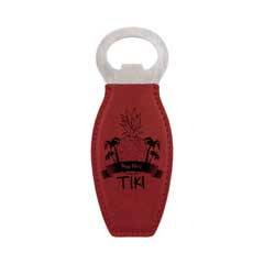 Leatherette Bottle Opener, Red Rose