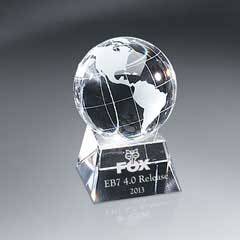 Optic Crystal Globe on Base - Small