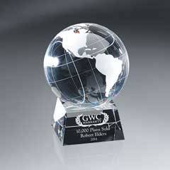 Optic Crystal Globe on Base - Large