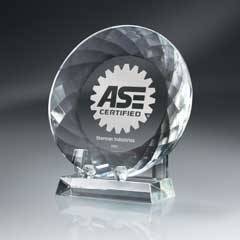 Round Crystal Plate with Crystal Stand