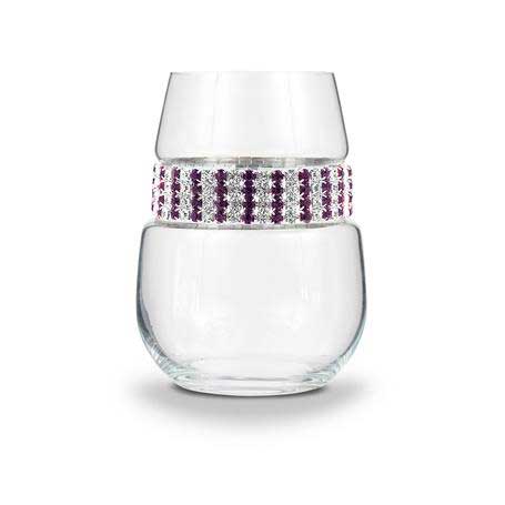 BWSAT - Blank Stemless Wine Glass Amethyst Bracelet