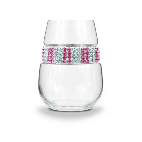 BWSPI - Blank Stemless Wine Glass Pink Ice Bracelet