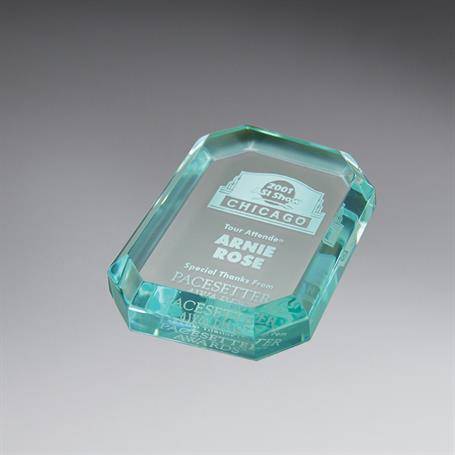 C1908J - Beveled Octagon Lucite Paperweight