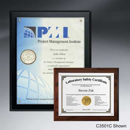C3501A*† - Certificate/Overlay Plaque for 7" x 5" Insert