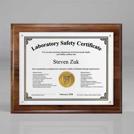 C3501AWNG - Certificate/Overlay Plaque for 7" x 5" Insert, Walnut Brown