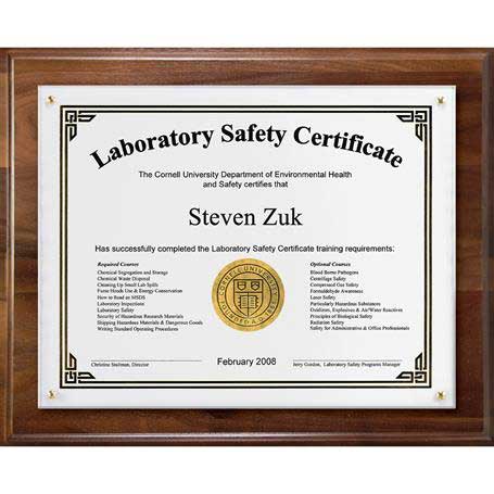 C3501CWNG - Certificate/Overlay Plaque for 8½" x 11" Insert, Walnut Brown