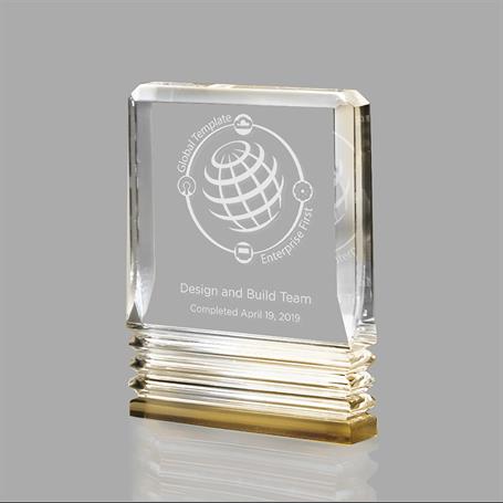 C3955GO - Triple Cut Lucite Rectangle, Gold