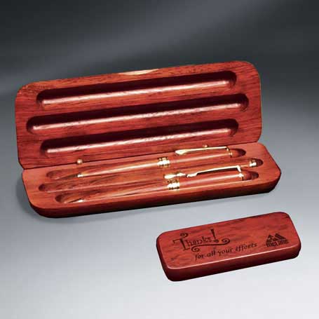 C5854 - Rosewood Pen - Pencil - Letter Opener and Case Set