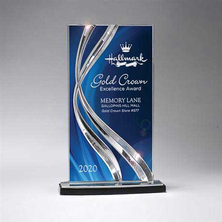 CD1022CBL - Sweeping Ribbon Award - Large, Blue