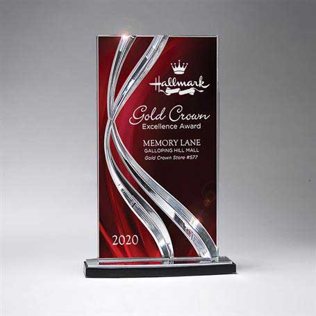 CD1022CRD - Sweeping Ribbon Award - Large, Red