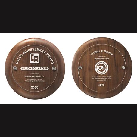 CD1032 - Round Walnut Plaque with Raised Panel