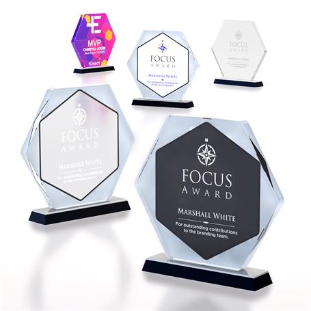 CD1355 - Hexagon Acrylic Award on a Base