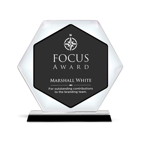CD1355 - Black and White Hexagon Acrylic Award